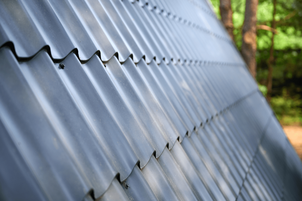 high-quality metal roof, metal roofing in Walker, LA at Walker metals. Image of a close-up view of a high-quality metal roof with a wavy panel design.